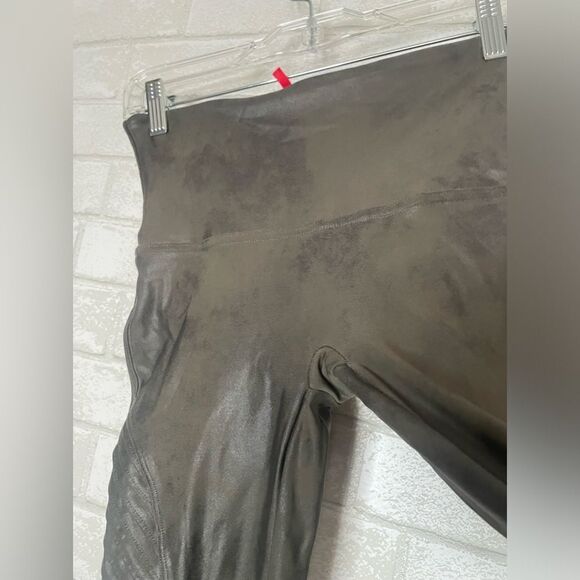 Spanx Faux Leather Moto Leggings Metallic Colored Size Large - Picture 10 of 14